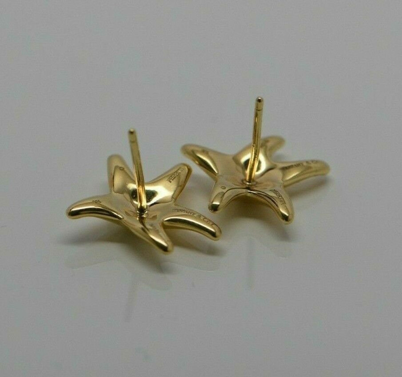 18K Yellow Gold Tiffany Starfish Earrings Elsa Peretti - Etsy