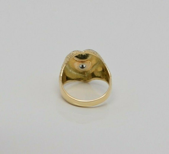 14K YG Enamel and Diamond Heart Ring Size 5 Circa… - image 6