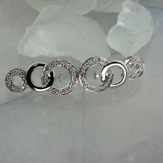 10K White Gold and Diamonds Earrings - image 3
