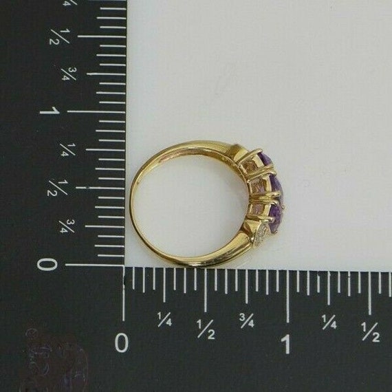 14K YG Amethyst and Diamond Accent Ring, Circa 19… - image 9