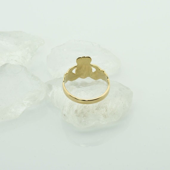 14K Yellow Gold Claddagh Ring, Ring size 10.25 - image 3