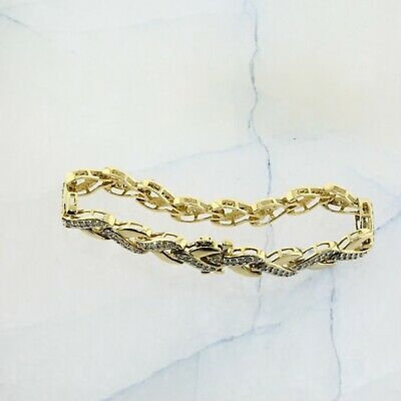 14K Yellow Gold 3 ct Diamond Bracelet Circa 1980