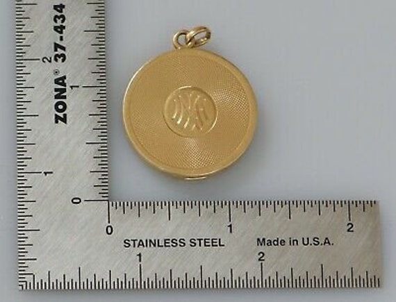 14K Yellow Gold (Tested) Round Double Locket w/ 2… - image 9