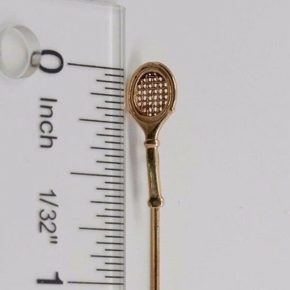 Vintage 14k Yellow Gold Stick Pin with a Tennis R… - image 1