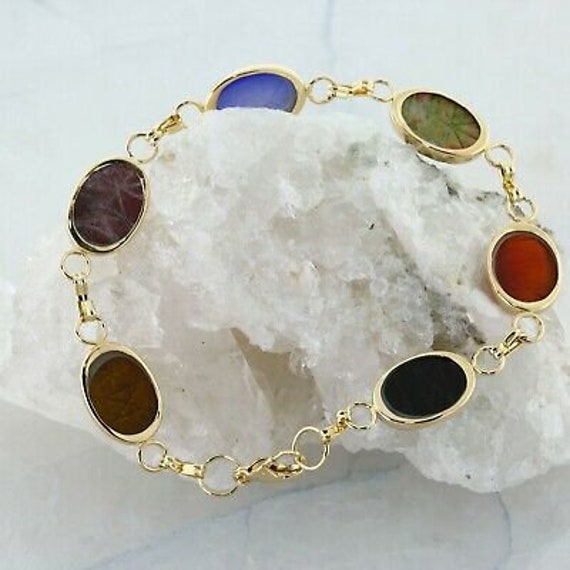 Vintage 14K Yellow Gold Scarab Bracelet 6.5 inche… - image 3