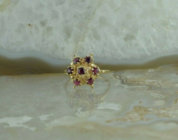14K Yellow Gold 1 ct tw Ruby Cocktail Ring Size 7… - image 3