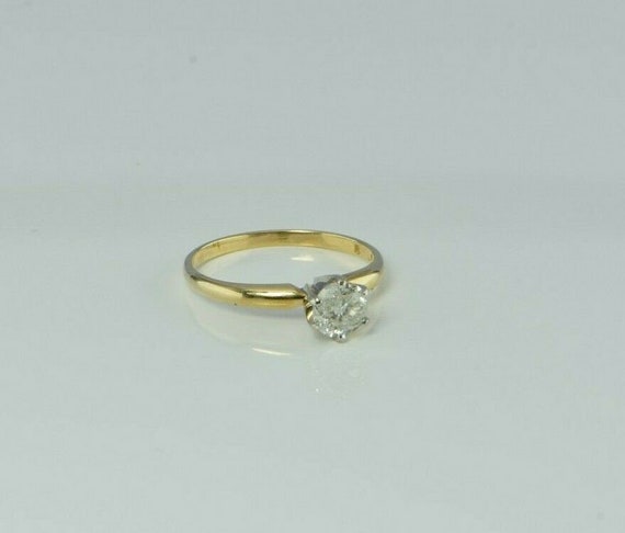 14K Yellow Gold 5/8 ct Diamond Solitaire Ring Siz… - image 1