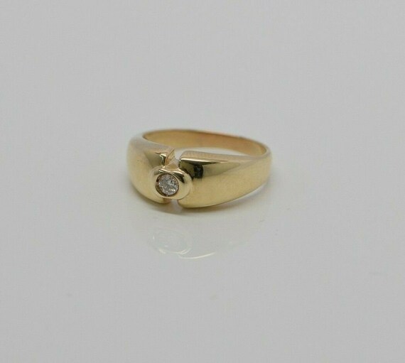 14K YG Tested Diamond Ring with Round Center Ston… - image 7