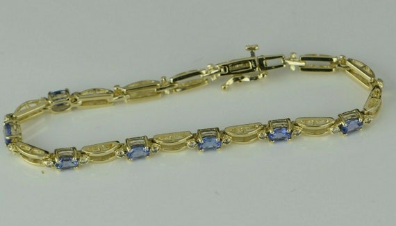 14K YG Tanzanite and Diamond Accent Bracelet, 4/5… - image 7