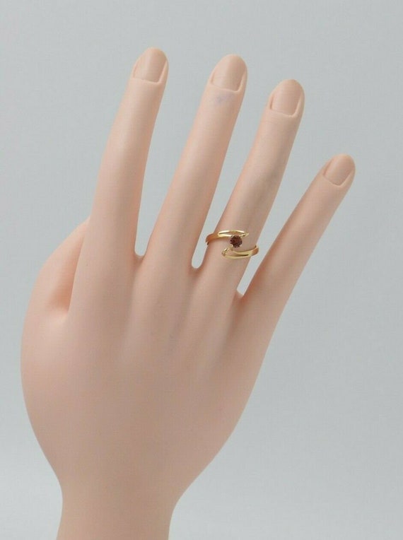 Pinkish-Brown Tourmaline Ring Bypass Design 14K Y… - image 4