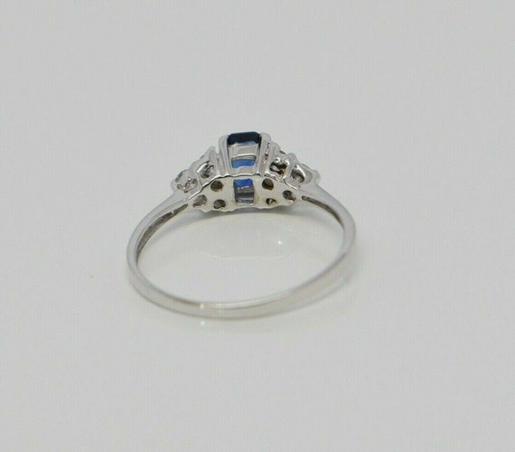 Sapphire and Diamond Ring 14K WG 1 ct Plus tw Siz… - image 7