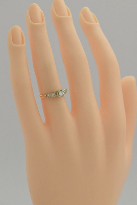 14K Yellow Gold Diamond Engagement Ring .20ct Cen… - image 4