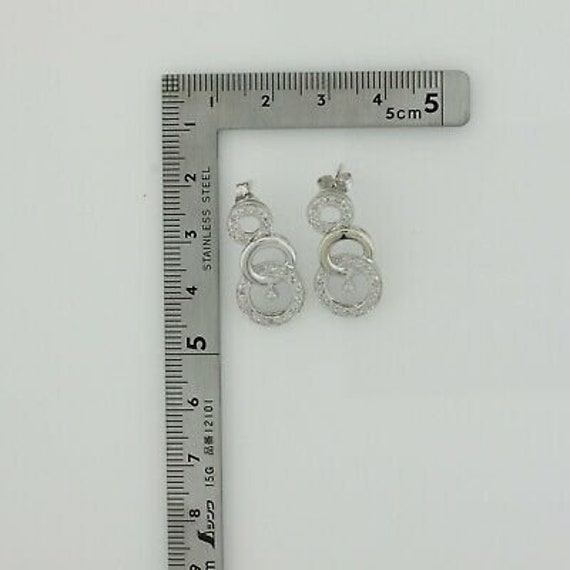 10K White Gold and Diamonds Earrings - image 6