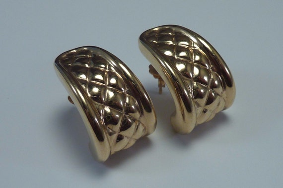 14K Yellow Gold Fancy Post Earrings, 3.2 grams - image 1