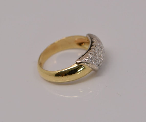 18K Yellow & White Gold Diamond Pave Ring Circa 1… - image 5