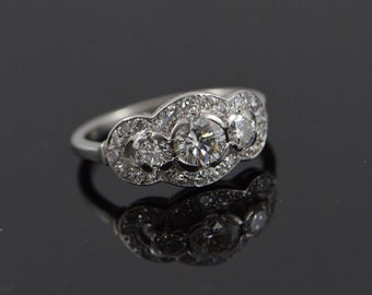 Platinum Edwardian Diamond Ring Circa 1920 ,Size 9