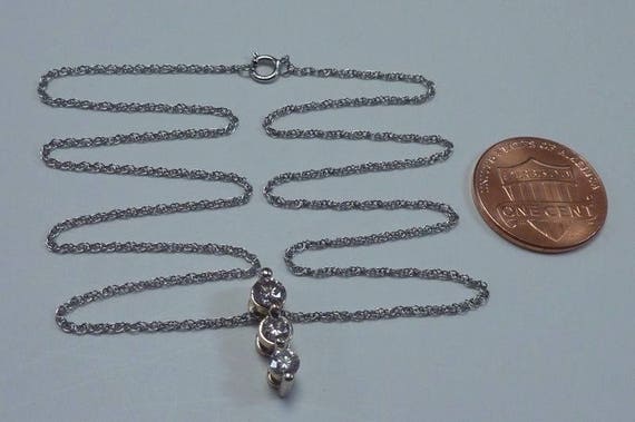 14K White Gold 2/3 ct. tw. Diamond Pendant with, … - image 4