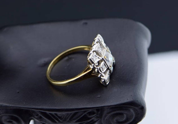 Circa 1910 14K YG vintage Edwardian style Diamond… - image 2