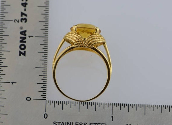 Vintage 1950's 14K Yellow Gold Yellow citrine rin… - image 8