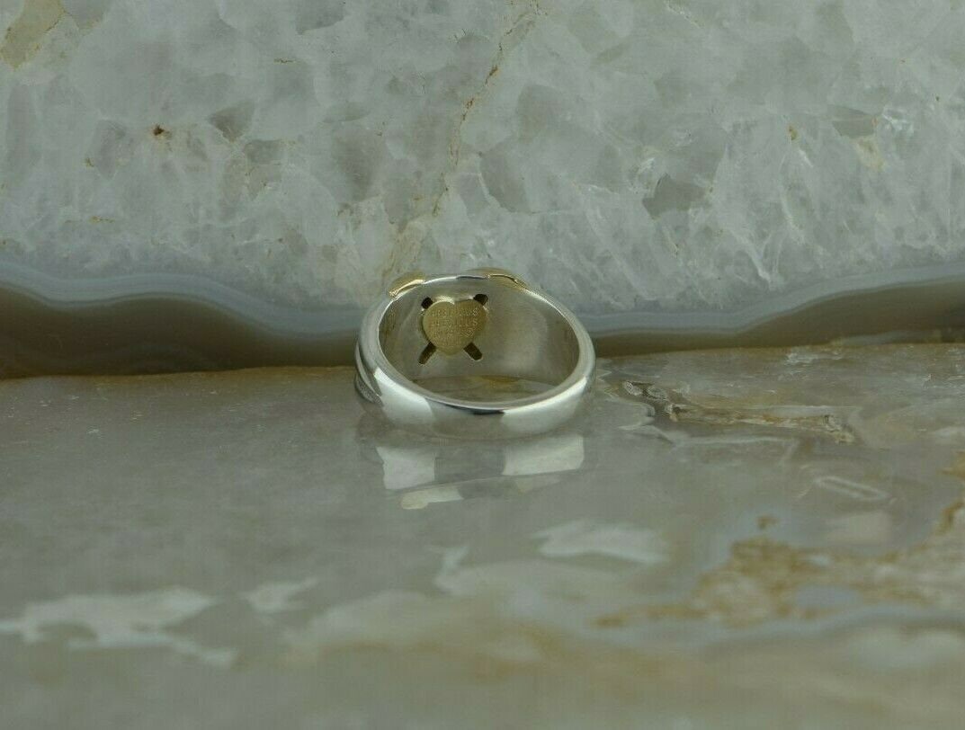 14K Yellow Gold and Sterling Silver X Form Ring Size 5.25 - Etsy