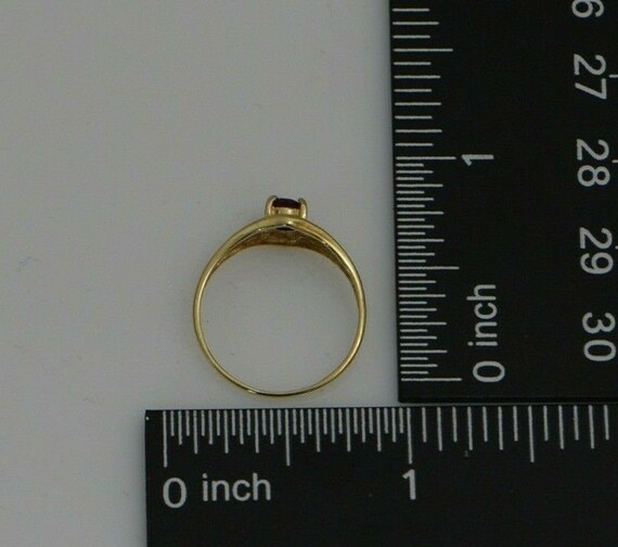 10K YG Ruby Ring Faceted red set on split shank 1… - image 9