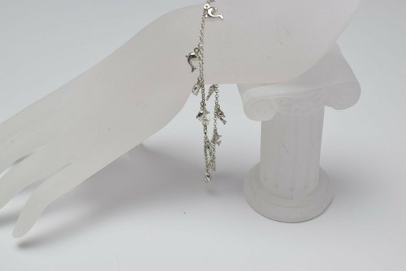 14K White Gold Dolphin Anklet Circa 1990 - image 4