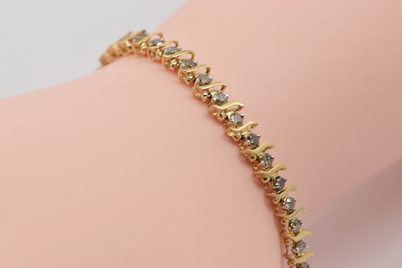 10K Yellow Gold 2 Ct. Tw. Champagne Diamond Bracelet 7.5 Inch