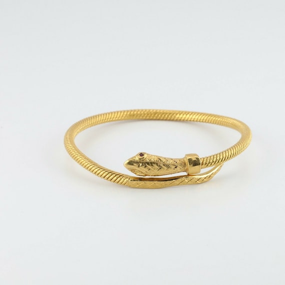 Great Hand Made 21K Snake Bracelet Yellow Gold wi… - image 9