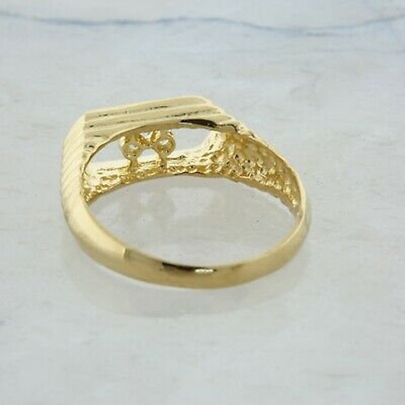 14K Yellow Gold Diamond Ring Size 5.5 Circa 1980 - image 4
