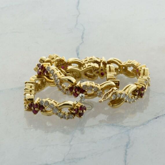 Superb Quality 18K Ruby and Diamond Bracelet 7 in… - image 3