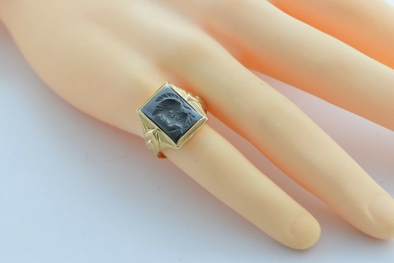 10K Yellow Gold Fine Quality Hematite Roman Soldi… - image 3