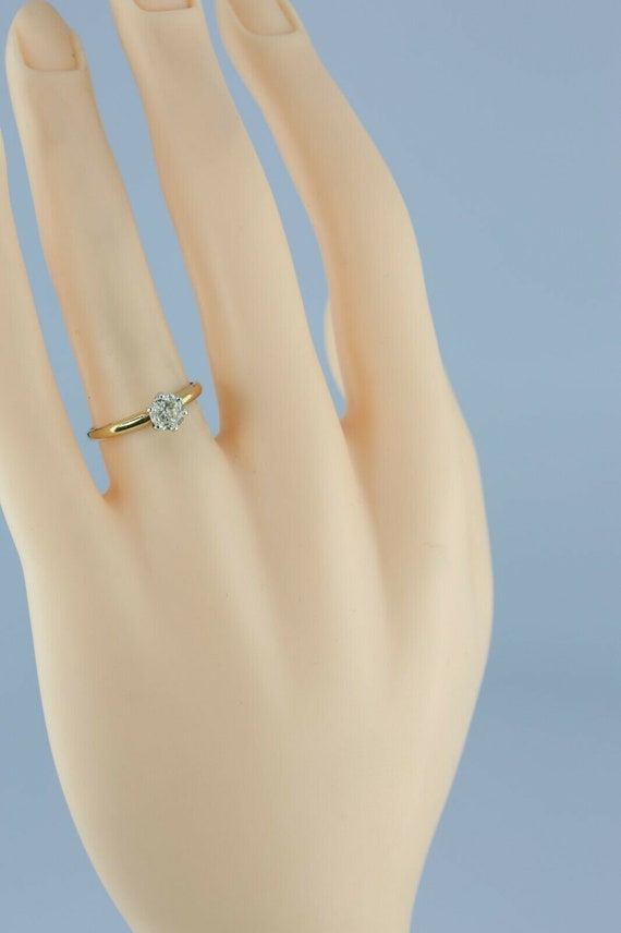 14K Yellow Gold 5/8 ct Diamond Solitaire Ring Siz… - image 6