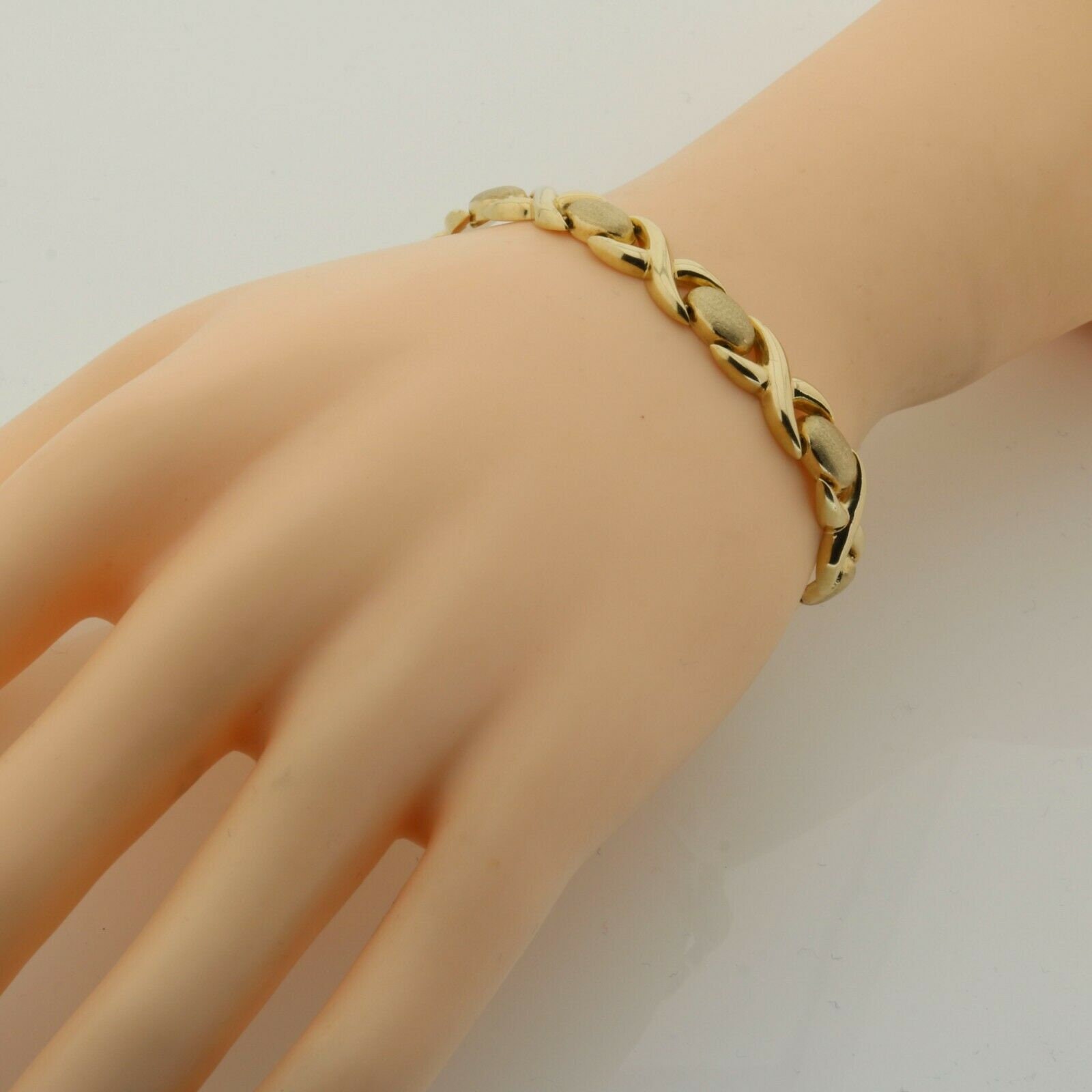14K Yellow Gold Hugs and Kisses Bracelet 7 inch length Etsy