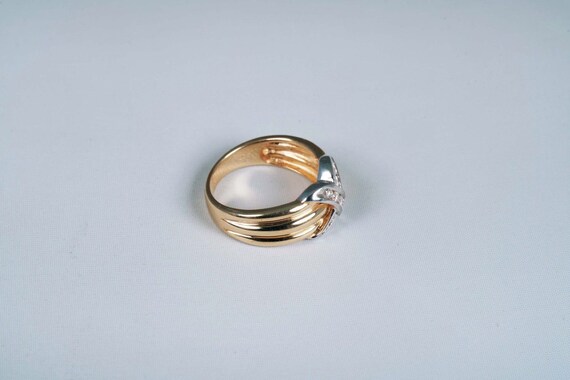 14K Yellow Gold "X" Design Diamond Ring 1/3 ct. t… - image 3