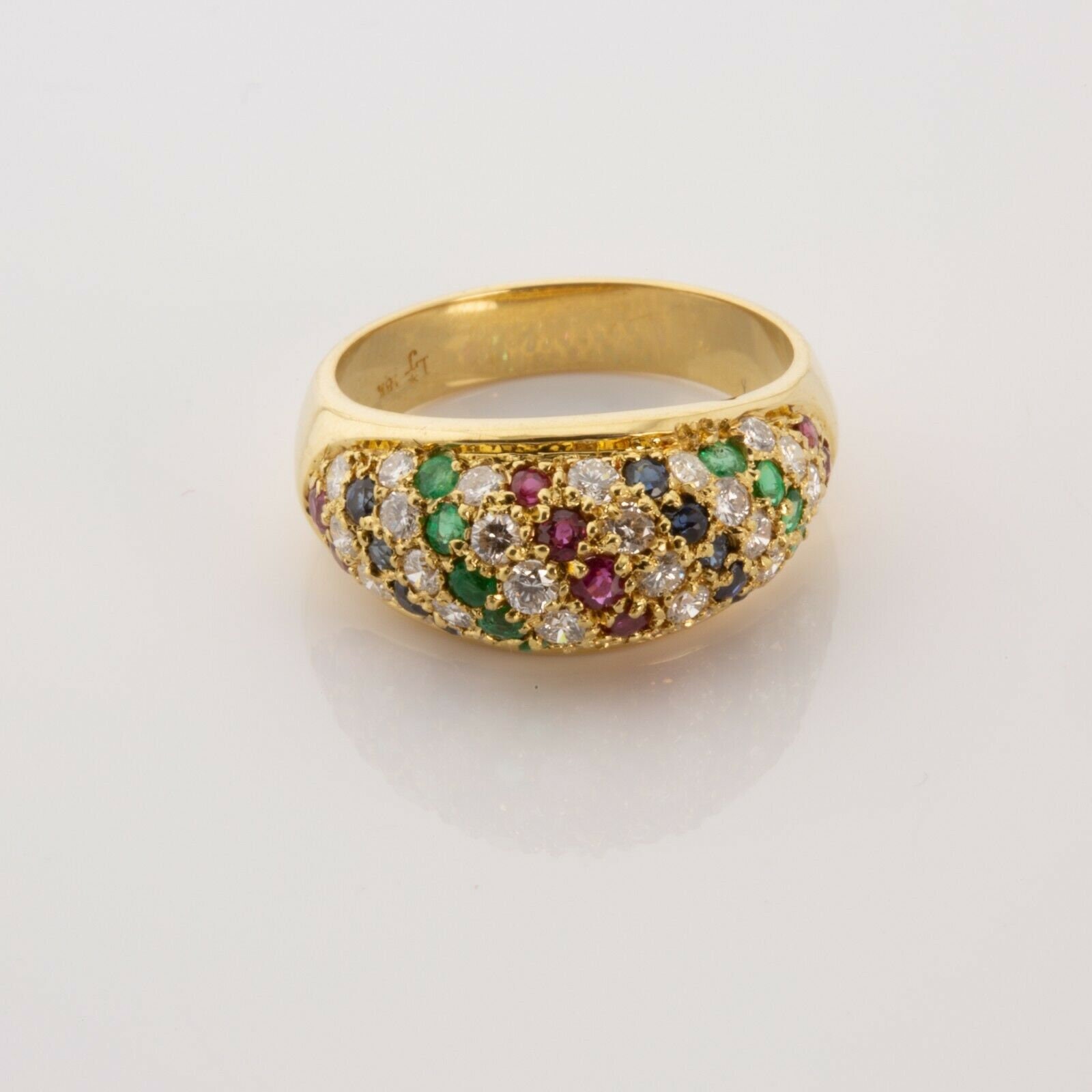 【希少】vintage 18k（Yellow×White）エメラルド　リング 希少】vintage 18k（Yellow×White）エメラルド リング