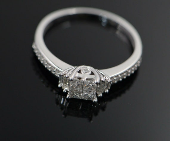 10k white gold princess cut engagement ring deals