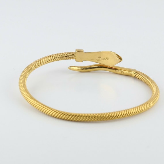 Great Hand Made 21K Snake Bracelet Yellow Gold wi… - image 7