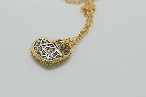 18K YG Diamond & Yellow Sapphire Heart Necklace o… - image 7