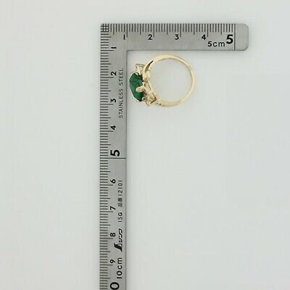 10K Yellow Gold Green Spinel Ring Modernist Bypas… - image 8