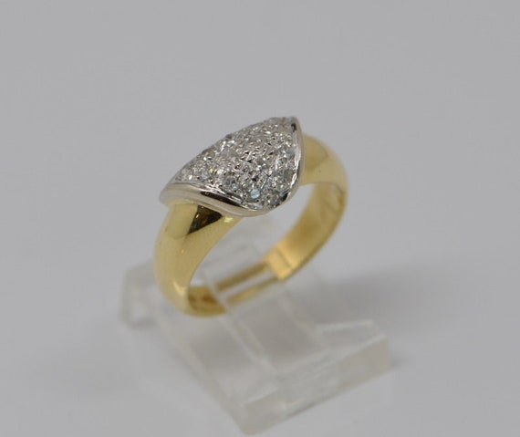 18K Yellow & White Gold Diamond Pave Ring Circa 1… - image 7