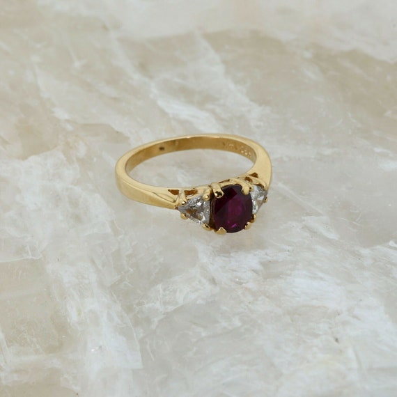 14K Yellow Gold 1.5 ct TW Ruby and Diamond Ring S… - image 1