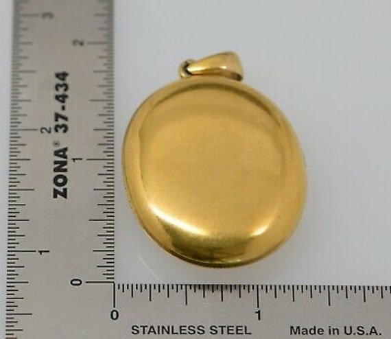 Victorian 15K Yellow Gold Large Oval Locket with … - image 3