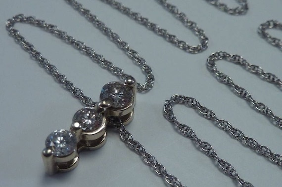 14K White Gold 2/3 ct. tw. Diamond Pendant with, … - image 3