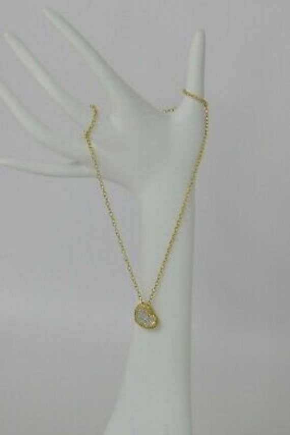 18K YG Diamond & Yellow Sapphire Heart Necklace o… - image 4