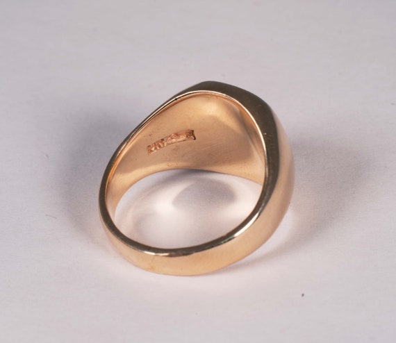 14K Yellow Gold Cufflink and Signet Ring Set w/ "… - image 6
