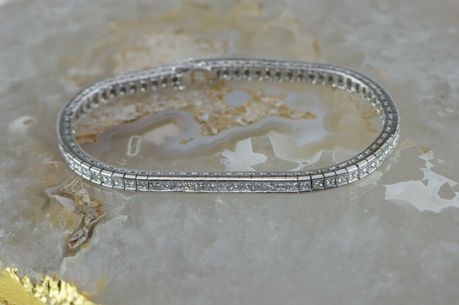 18K WG 7.5ct Tw Diamond Tennis Bracelet 75 Superb Princess