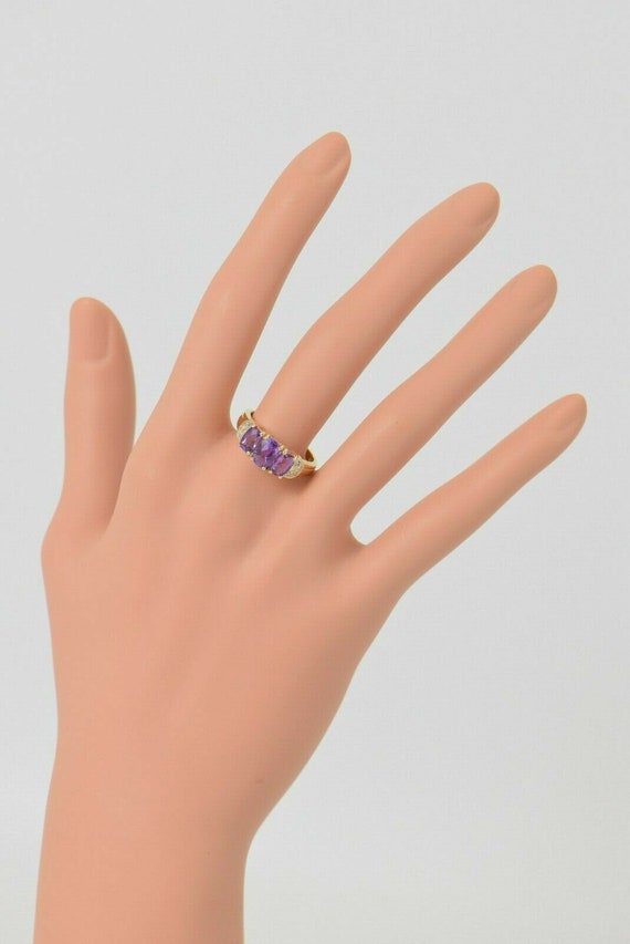 14K YG Amethyst and Diamond Accent Ring, Circa 19… - image 5