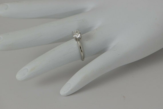 Platinum Simple Solitaire Diamond Ring Original 1… - image 3