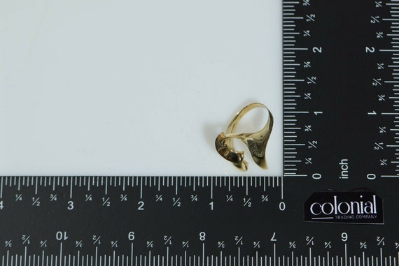 14K Yellow Gold Freeform Scroll Ring Cast and Pol… - image 8