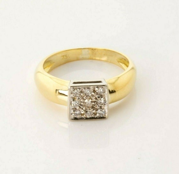 Vintage 18K Yellow Gold Diamond Ring Size 2.5 Cir… - image 1